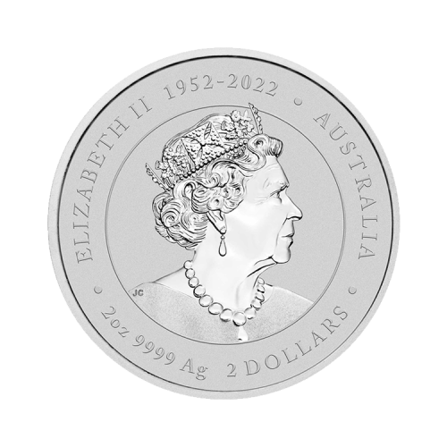 2 troy ounce zilveren munt Lunar 2024 voorkant