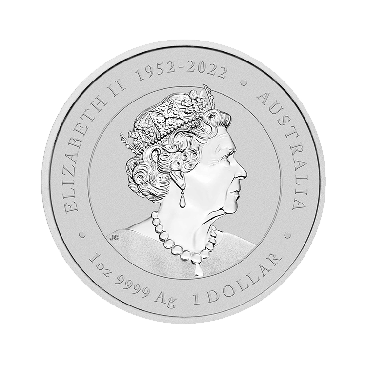 1 troy ounce zilveren munt Lunar 2024 achterkant