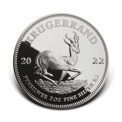 2 troy ounce silver coin Krugerrand Proof front