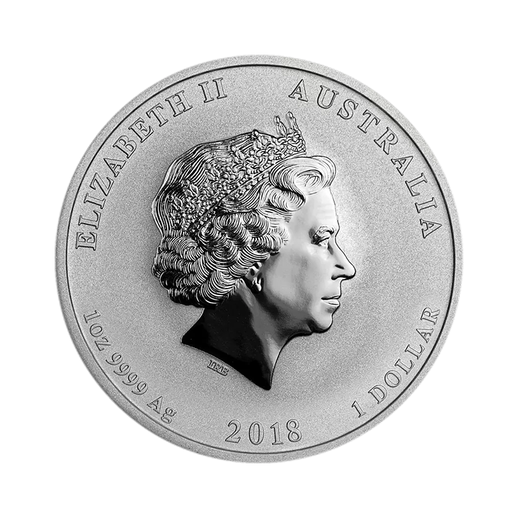 1 troy ounce zilveren Lunar munt 2018 - het jaar van de hond achterkant