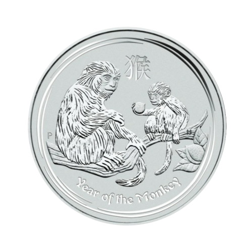 1 troy ounce zilveren Lunar Year of the Monkey 2016 voorkant