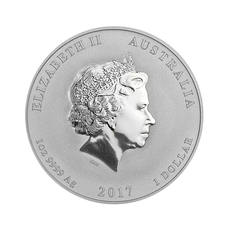 1 Troy ounce zilveren Lunar munt 2017 - jaar van de haan achterkant