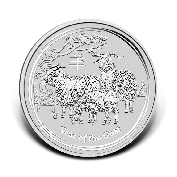 2015 - Zilveren Lunar munt 1 troy ounce - jaar van de geit voorkant