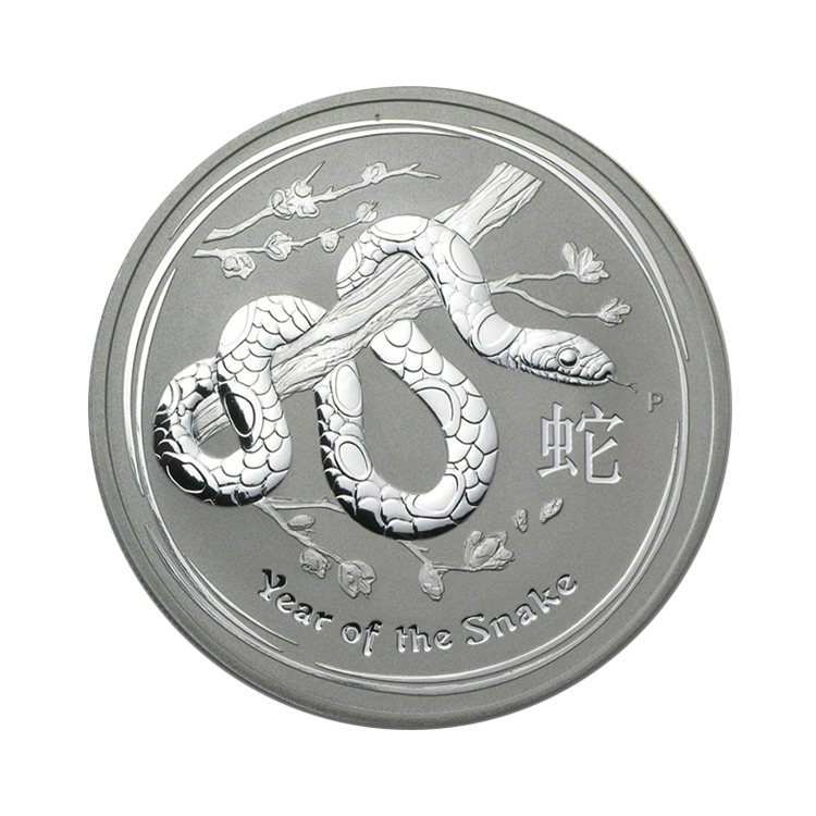 1 troy ounce zilveren Lunar Year of the Snake 2013 voorkant