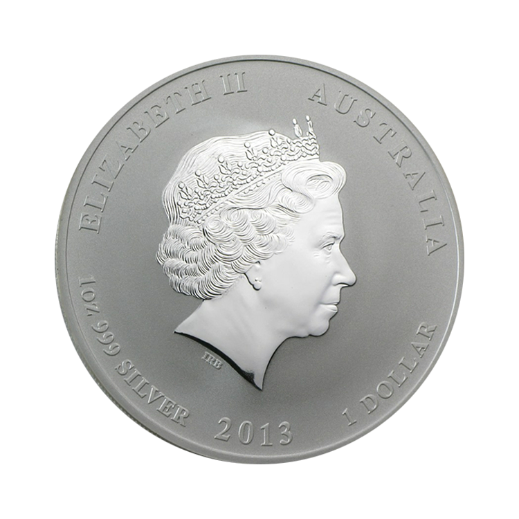 1 troy ounce zilver Lunar munt 2013 achterkant