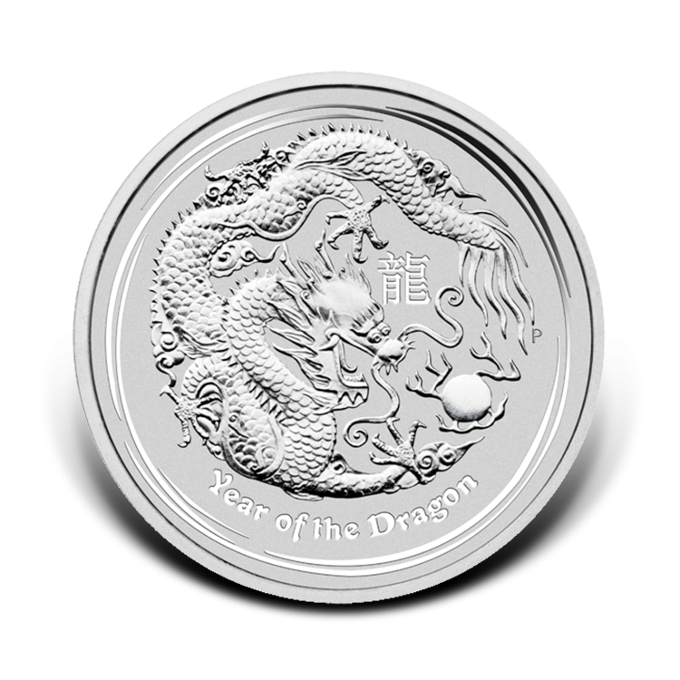 1 Troy ounce silver coin Lunar 2012 front