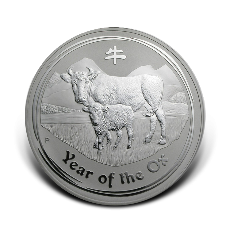 Zeldzaam: 1 troy ounce zilver Lunar Series II - Jaar van de os 2009 achterkant