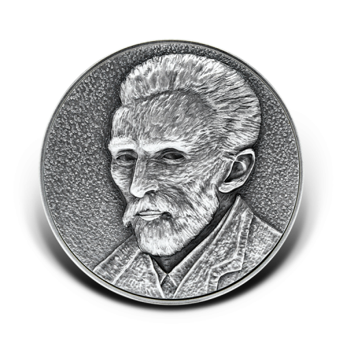 2 troy ounce zilveren munt zelfportret Vincent van Gogh voorkant