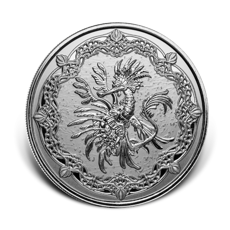 1 troy ounce silver coin Sea dragon 2022 prooflike angle 3