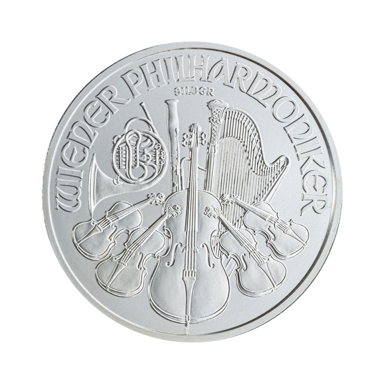 1 troy ounce zilver Philharmoniker munt - voorgaande jaargangen voorkant