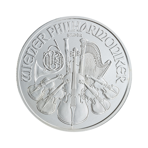 1 troy ounce zilver Philharmoniker munt - voorgaande jaargangen voorkant