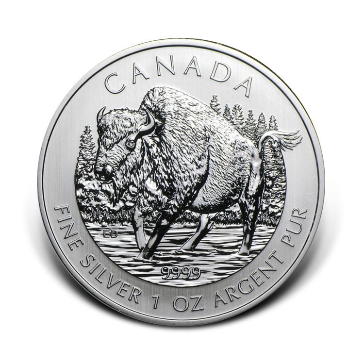 1 Troy ounce zilveren munt Bizon 2013 - Canada Wildlife series voorkant