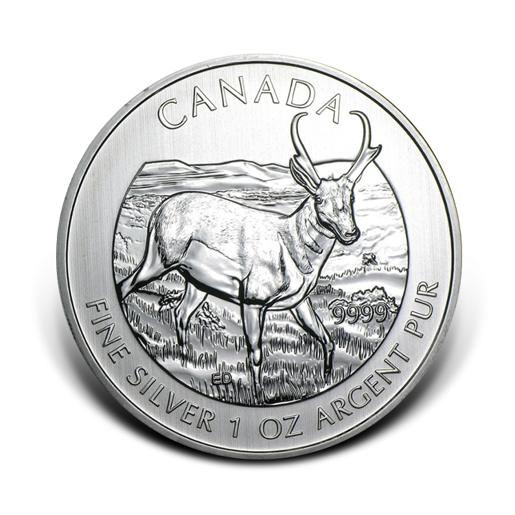 1 troy ounce silver Maple Leaf Antelope 2013 front