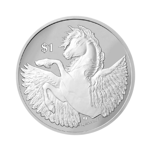 1 troy ounce silver coin Pegasus 2023 front