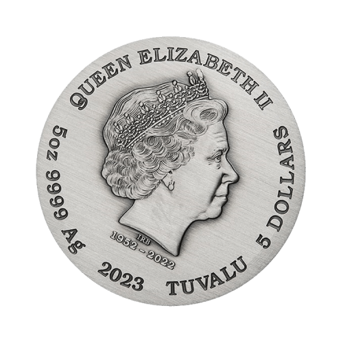 5 troy ounce zilveren munt de twaalf Lunar dieren 2023 Antieke afwerking voorkant