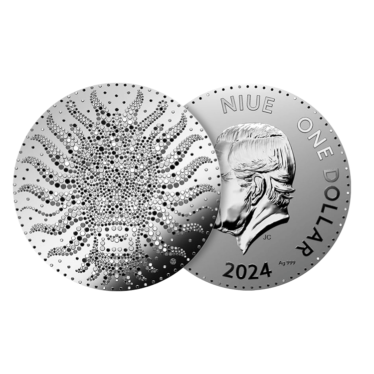 2 troy ounce zilveren munt Niue Jaar van de Draak 2024 Prooflike perspectief 1
