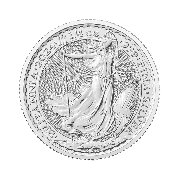 1/4 troy ounce silver coin Britannia 2024 front