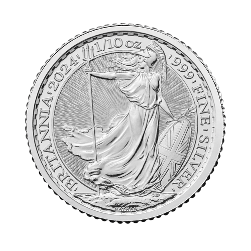 1/10 troy ounce silver coin Britannia 2024 front