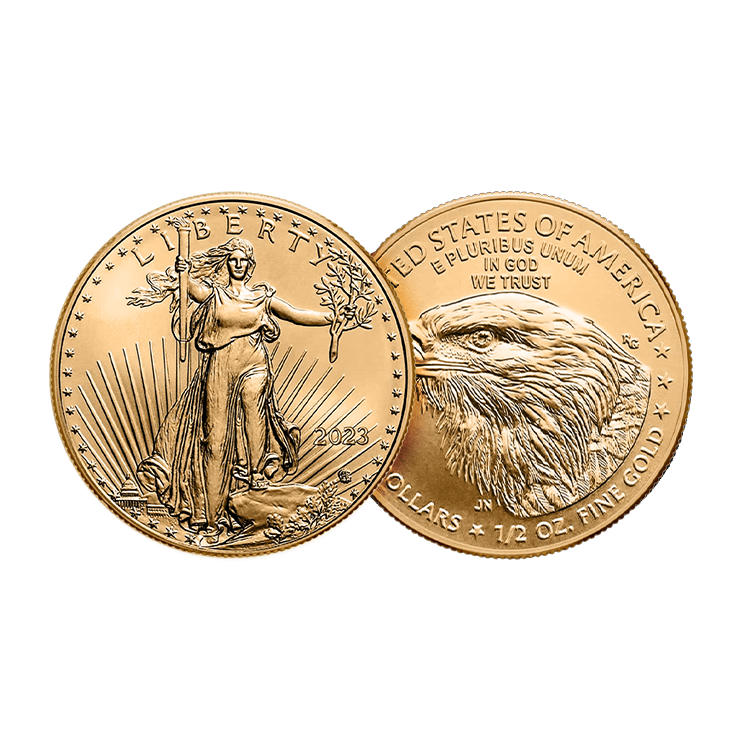 1/2 Troy ounce gouden American Eagle 2024 perspectief 1