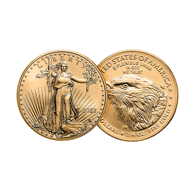 1/4 Troy ounce gouden American Eagle 2024 perspectief 1