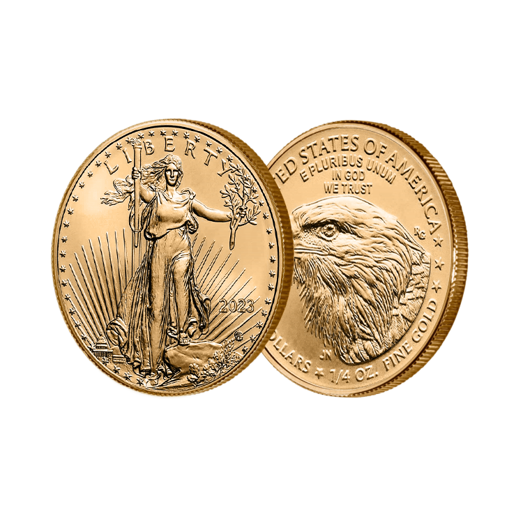 1/4 Troy ounce gouden American Eagle 2024 perspectief 2