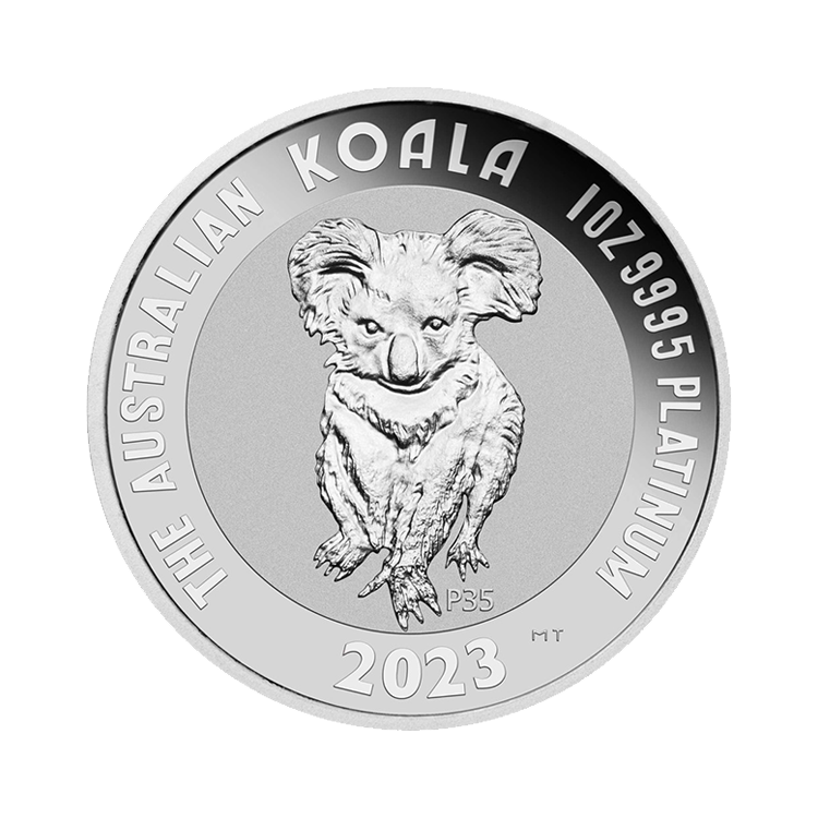 1 troy ounce platina munt Koala 35 jarig jubileum 2023 voorkant