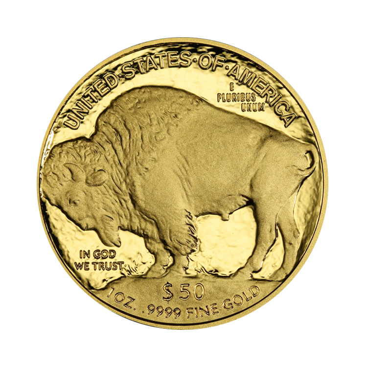 1 troy ounce golden coin American Buffalo 2022 proof back