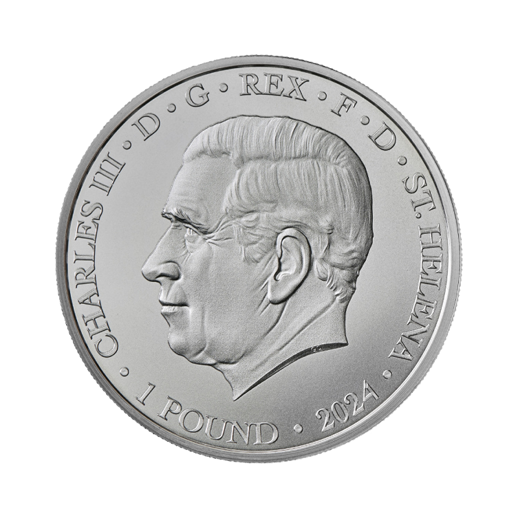 1 troy ounce zilveren munt St Helena Faerie Queene - Una & Lion 2024 achterkant
