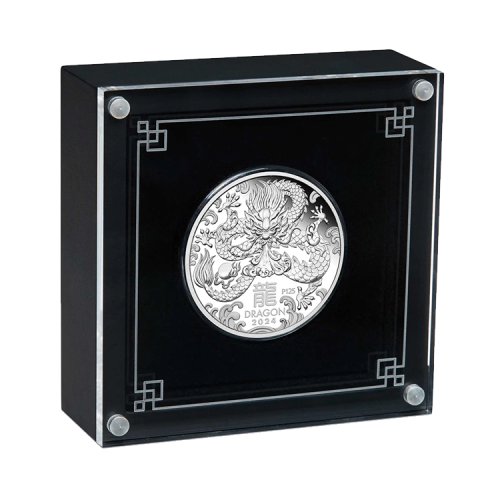 1 troy ounce zilveren munt Lunar 2024 proof voorkant