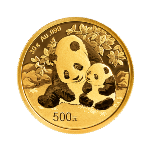 30 gram gouden munt Panda 2024 voorkant