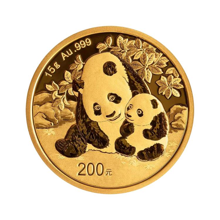 15 gram gouden munt Panda 2024 voorkant