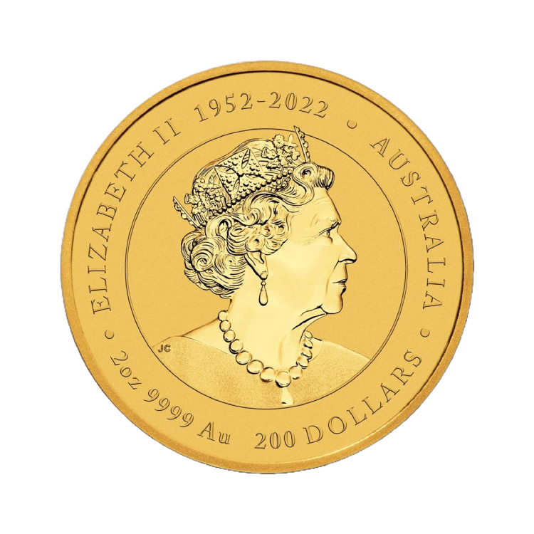 2 troy ounce gold Lunar coin 2024 back