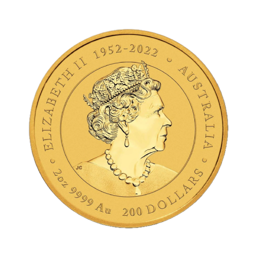 2 troy ounce gouden Lunar munt 2024 voorkant