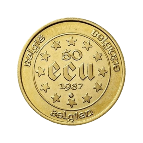 Gouden munt 50 ECU België voorkant