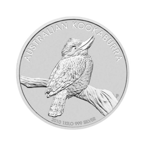 1 Kilo zilver munt Kookaburra 2010 voorkant