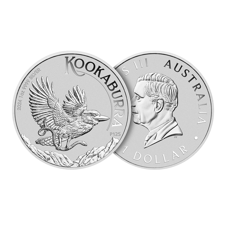 1 troy ounce silver Kookaburra coin 2024 angle 1