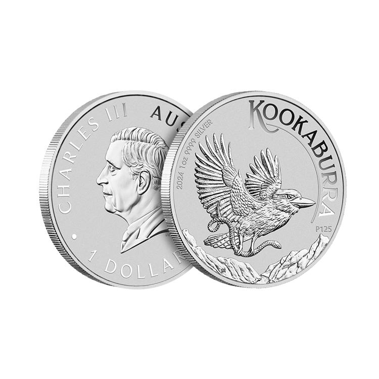 1 troy ounce silver Kookaburra coin 2024 angle 2