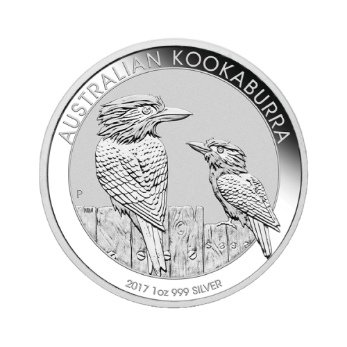 Zilveren Kookaburra munt 1 troy ounce zilver 2017 voorkant