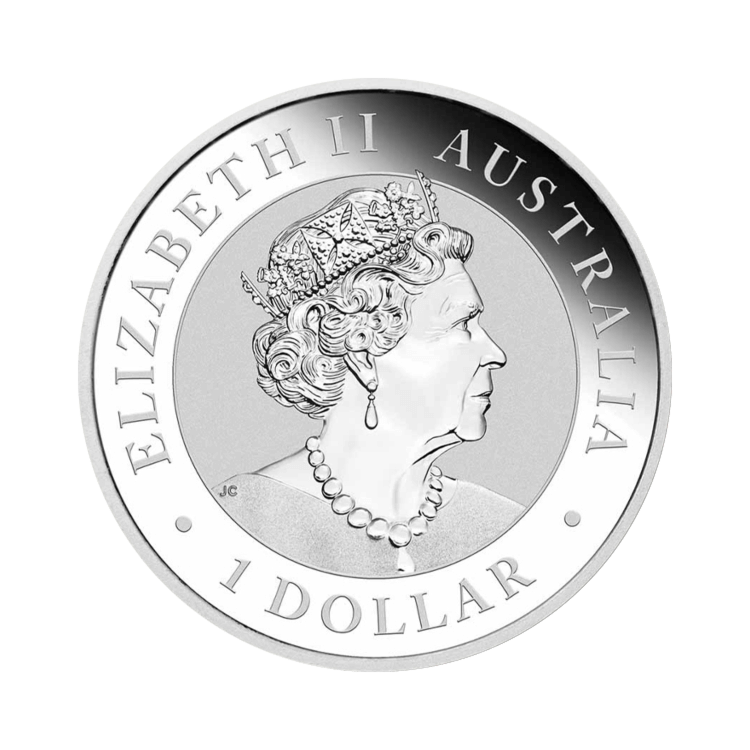 Zilveren Kookaburra munt 1 troy ounce zilver 2017 achterkant
