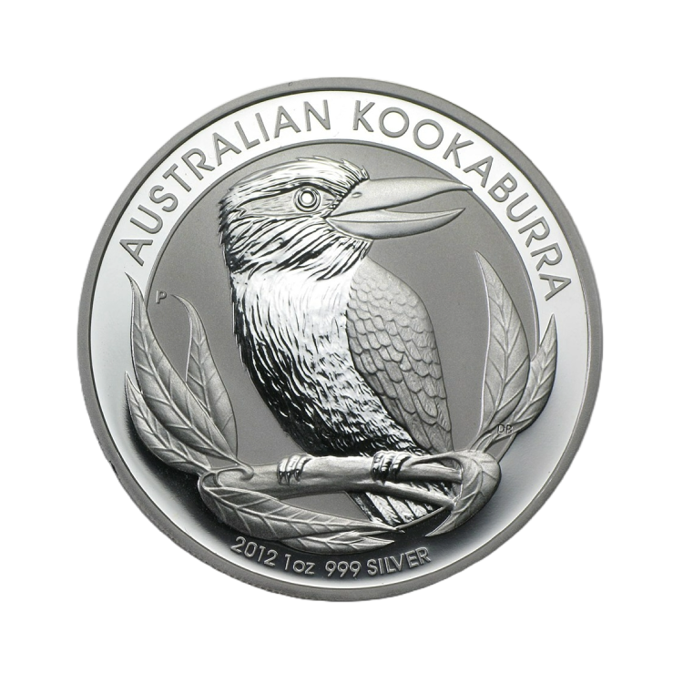 Zilveren Kookaburra munt 1 troy ounce zilver 2012 voorkant