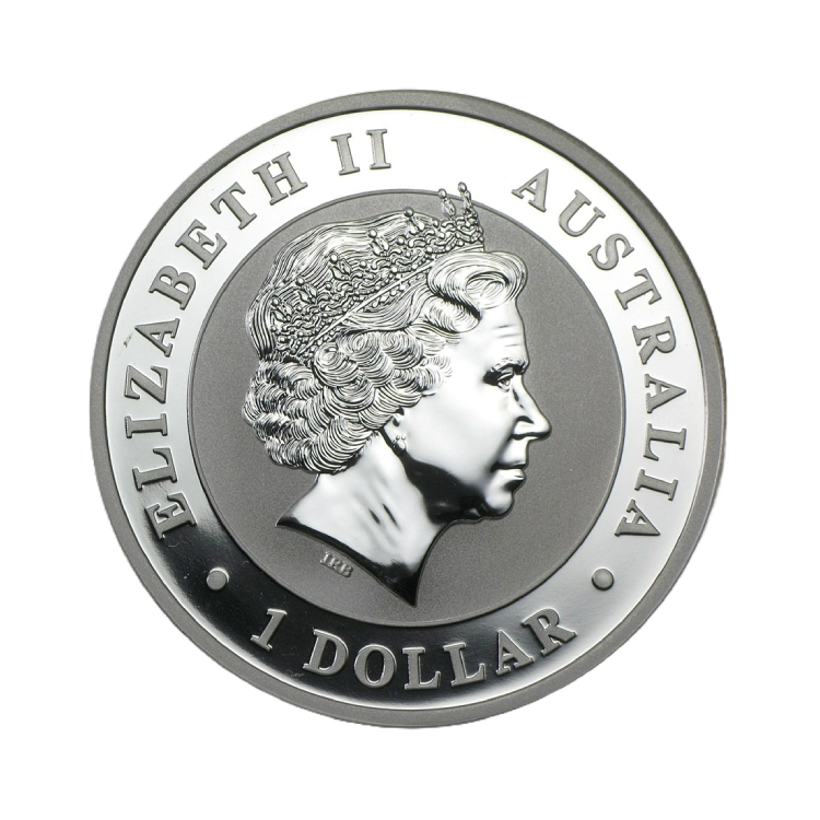 Zilveren Kookaburra munt 1 troy ounce zilver 2012 achterkant