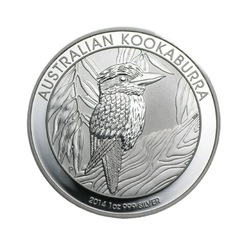 Zilveren Kookaburra munt 1 troy ounce 2014 voorkant