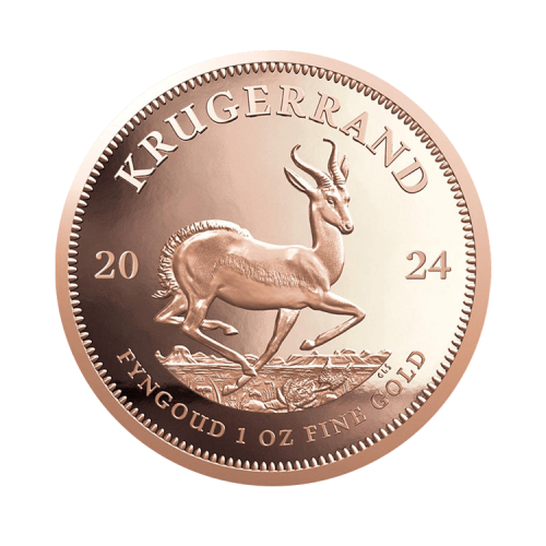 1 troy ounce gold Krugerrand coin 2024 proof front