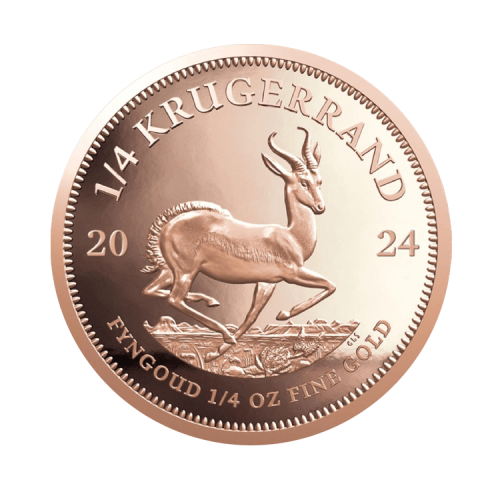 1/4 troy ounce gold Krugerrand coin 2024 proof front