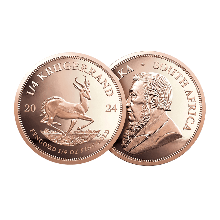 1/4 troy ounce gouden munt Krugerrand 2024 Proof perspectief 1