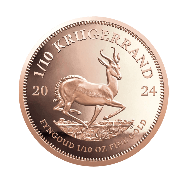 1/10 troy ounce gouden munt Krugerrand 2024 Proof achterkant