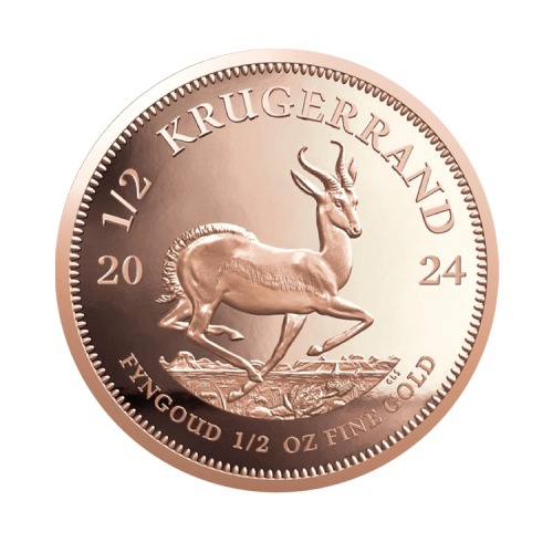 1/2 troy ounce gold coin Krugerrand 2024 Proof front