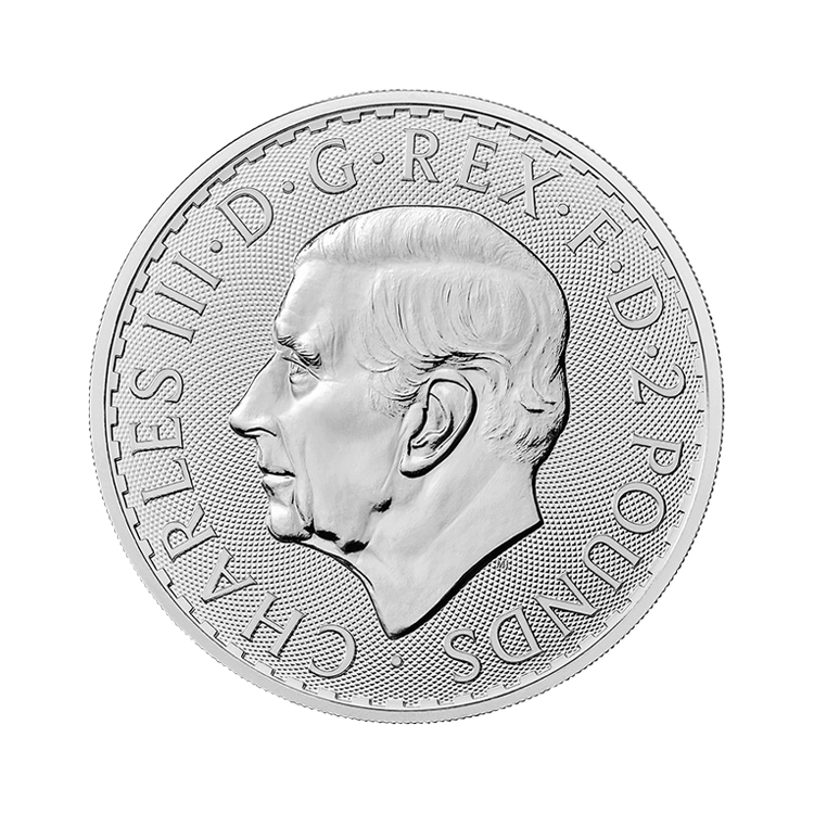 1 troy ounce zilveren munt Britannia 2024 achterkant