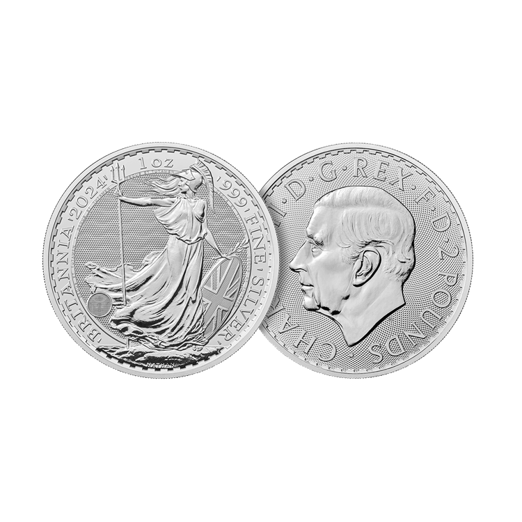 1 troy ounce zilveren munt Britannia 2024 perspectief 1