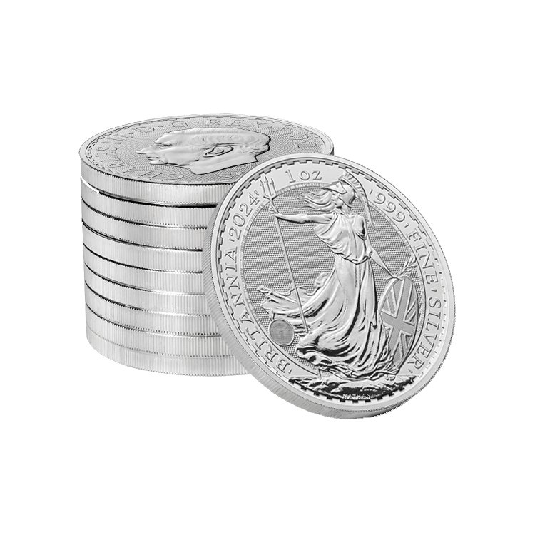 1 troy ounce zilveren munt Britannia 2024 perspectief 2